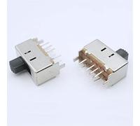 Interrupteur à glissière 100 pièces Micro Mini interrupteur bascule bouton 8 broches 3 positions 2P3T Double coulissant d'alimentation verticale