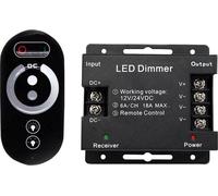 Interrupteur à gradation, Interrupteur à gradation DC 12V-24V 18A PWM pour bande lumineuse LED avec télécommande à glissière dimmable, Interrupteur à gradation de luminosité ajustable