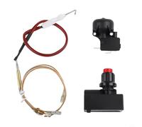 Interrupteur à impulsion à thermocouple avec fil d'allumage et interrupteur d'inclinaison pour chauffage extérieur, prévention des flammes et garantie de stabilité (pile AAA)