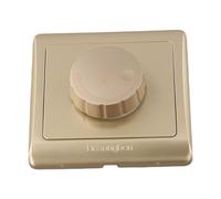 Interrupteur à intensité variable pour ampoules LED et incandescentes 1 voie avec cadran rotatif pour contrôler la luminosité de faible à élevée pour différents besoins d'éclairage intérieur (doré)