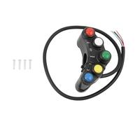 interrupteur à klaxon Adapté pour guidon de moto 22mm, 7/8 pouces, assemblage barre poignée, rangée commutateurs, course à 5 boutons