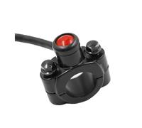 interrupteur à klaxon Interrupteur de Moto, 22mm, 7/8 pouces, montage sur guidon, klaxon, phare stroboscopique, bouton commutation momentané, interrupteur Commutateur moto(Red)