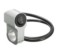interrupteur à klaxon Interrupteur de phare guidon moto en alliage d'aluminium, 22mm, 7/8 pouces, interrupteur à trois positions, projecteur(Silver)