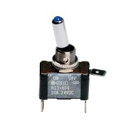 Interrupteur à levier, 2 contacts - 12/24V - Bleu - 20A