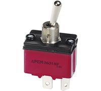 Interrupteur à levier 2 x (On)/Off/(On) APEM 3647NF/2 250 V/AC 6 A