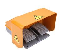 Interrupteur à pédale YDT1-18, boîtier en alliage d'aluminium haute résistance avec protection, double interrupteur à pédale de commande au pied pour usage industriel
