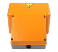 Interrupteur à pied à double pédale Industriel Alliage d'aluminium NO/NC 110 V 15 A Antidérapant pour machines à outils Machines de découpe Routes de fabrication automatisées Orange Boîtier robuste