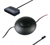 Interrupteur à pied,dimmable, système de mini-fiches LED, noir, avec adaptateur sextuple