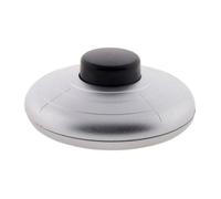 Zenitech - Interrupteur à Pied Bi-Colore - Interrupteur Rond avec Bouton Poussoir - Compatible avec Lampes et Luminaires - Dimensions 6 x 6 x 4 cm - Argent/Noir