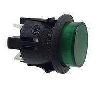 Interrupteur à pression PS18-16 - Diamètre : 25 mm - 250 V - 16 A - Vert - Éclairage push-off - Fiche plate 6,3 mm