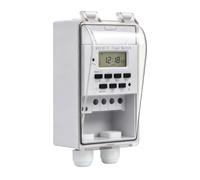 Interrupteur à relais temporel programmable, minuterie intelligente 220 V, avec couvercle transparent étanche, montage mural, minuterie numérique LCD pour appareils d'extérieur haute performance