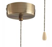 Interrupteur à tirette de salle de bain avec chaîne pour plafonnier 6 x 150 | Interrupteur à tirette pour un contrôle facile de la lumière pour douche, WC, ventilateur de plafond