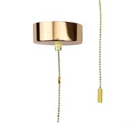 Interrupteur à Tirette pour Salle de Bain Interrupteur à Tirette(Gold) | Finition chrome élégante, résistant aux traces, design , diamètre 80mm, salle de bain