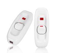 Interrupteur à Touche Basculante, Intermédiaire, Lampe de Chevet, 250V 10A In-Line Lamp ON/OFF Câble Commutateur avec LED Voyant lumineux, Blanc, 2PCS