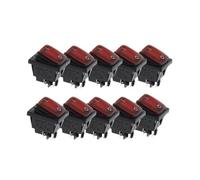 Interrupteur à verrouillage 2D4P-RED 220 V KCD4, 10 pièces, quatre pieds, marche/arrêt, rouge/vert, avec voyants, 4 broches