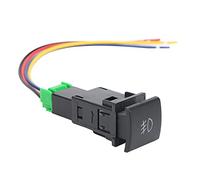 Interrupteur antibrouillard, Interrupteur antibrouillard, Interrupteur à Bouton-poussoir 4 Pôles 12V Bouton de Commutation Antibrouillard Avant en Plastique de Remplacement Adapté pour/AURIS