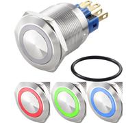 Interrupteur antivandalisme TRU COMPONENTS TC-7494644 250 V/AC 3 A 1 x Off/On à accrochage rouge, vert, bleu, RVB IP65