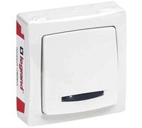 Interrupteur ASL poussoir lumineux 6A - blanc - LEGRAND