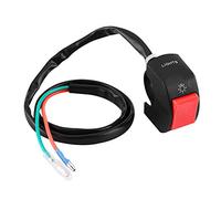Interrupteur au Guidon Moto 22mm Étanche, avec Commande Marche/Arrêt pour Phare et Bouton d'Arrêt Moteur, Lumière LED Rouge, pour 12V