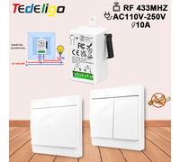 Interrupteur auto-alimenté sans fil 433mhz, 110/220v, interrupteur cinétique, télécommande marche/arrêt, interrupteur d'éclairage mural sans batterie, étanche 2receiver 2panel