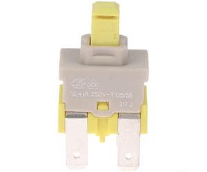 Interrupteur autobloquant 16 A 250 V pour lave-vaisselle aspirateur - Interrupteur à bouton poussoir marche/arrêt robuste avec contact en métal - Gris/jaune 4 x 2 cm