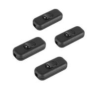 Interrupteur Bi-polaire 6A, interrupteur de cordon en ligne pour petit appareil ou lampe, noir - paquet de 4