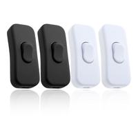 Interrupteur Bipolaire, 4 pcs, Remplacement du commutateur en ligne, Interrupteur Lampe de Chevet, Interrupteur Lampe, Interrupteur Bipolaire, pour Lampe de Table, Lampe de Chevet, Blanc/noir