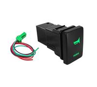 Interrupteur Bouton Bouton poussoir de klaxon (marche/arrêt) 32,5 mm x 22 mm Convient pour Toyota 4Runner, Tundra, Prado, avec kit de câblage(Green)