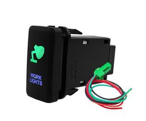 Interrupteur Bouton Interrupteur d'alimentation pour barre lumineuse compresseur auxiliaire marche/arrêt, Convient pour Toyota Tacoma, FJ Cruiser, Highlander Momentané Bouton(Work Lights)