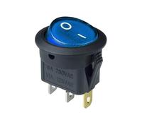 Interrupteur Bouton Lot de 4 interrupteurs à bascule ronds 12 V/220 V KCD1, interrupteur LED 16 A 12 V, interrupteur d'alimentation 3 broches, bouton marche/arrêt pour voiture(Blue)