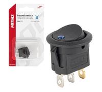 Interrupteur, bouton rond, 12 V 20 A, ON OFF, rétroéclairage bleu, AMIO-03963