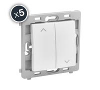 Interrupteur commande de volet roulant - blanc - boîte de 5 - Caly DEBFLEX