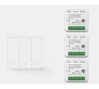 Interrupteur compact sans fil, kit d'interrupteur intelligent sans fil avec commande vocale et télécommande RF433 pour la maison (C)
