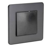 Zenitech - Interrupteur complet va-et-vient simple Kouro - 10A - métal noir brossé