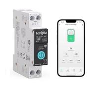 Interrupteur Connecté, Disjoncteur Intelligent WiFi 1P, 16A DIY Interrupteur Intelligent Compatible avec Alexa,Google Assistant, Smart Life, TUYA - Mesure,Commande Vocale et Fonction de Temps