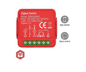 Interrupteur connecté Nedis zbws20rd 2x100W Rouge