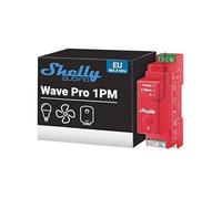 Shelly Qubino Wave Pro 1PM - Interrupteur connecté Z-Wave, 1 canal - 16 A, Compteur consommation électrique intégré, Montage sur rail DIN, Éclairage conntecté, Passerelle Z-Wave requise