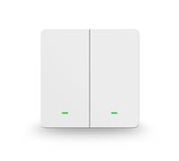 Interrupteur connecté Wi-Fi mural type UE, commande vocale, 2 boutons, 10 A, 230 V, 2,4 GHz, compatible avec Alexa et Google Home.