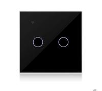 Interrupteur connecté WiFi - KETOTEK - 2 Gang 1 Voies - Compatible Alexa/Google - Contrôle Tuya/Smart Life - Sans fil neutre
