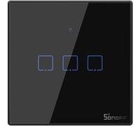 Sonoff T3EU3C - Commutateur mural intelligent Wi-Fi à 3 vitesses - Noir, Accessoires réseau