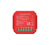 Interrupteur Connecté Zigbee 3.0 Double Variateur 2x100W Rouge Plastique