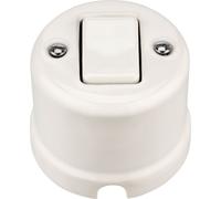 Interrupteur croisé apparent en porcelaine rétro I QR1 blanc