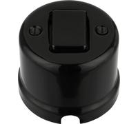 Interrupteur croisé apparent en porcelaine rétro I QR1 noir