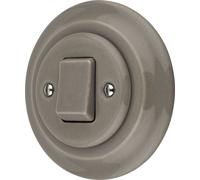 Interrupteur croisé encastré porcelaine rétro I PR1 gris-beige