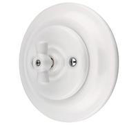 Interrupteur croisé rotatif rétro encastré, en porcelaine, tout-en-un, série PR1, blanc