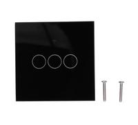 Interrupteur d’éclairage Tuya 3 - Gang, 100-240V 50 / 60Hz, Verre trempé résistant aux rayures - Contrôle vocal mains libres, minuterie, application Smart Life, WiFi 2.4GHz, (Noire)