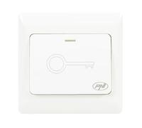 Interrupteur d'accès encastrable PNI PB101, contact de sortie NO/COM, max. 36 V 3 A, blanc