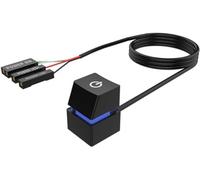 Interrupteur d'alimentation Extension Ordinateur avec Lumière LED, Bouton Marche/Arrêt Externe de Carte Mère PC, Extension Bouton de Démarrage (1,65 Mètres, Lumière Bleue)