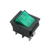 interrupteur d'alimentation, Interrupteur à bascule, interrupteur verrouillage KCD4 DPST 16A 250VAC 20A 125VAC avec lumière E/S multicolore 4-6 broches(Green,6Pins)
