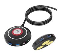 Interrupteur d'alimentation PC - Bouton d'étape à distance - Extension de boîtier externe avec 2 ports USB - Câble long pour un accès facile - Commande pratique pour les bureaux et les configurations